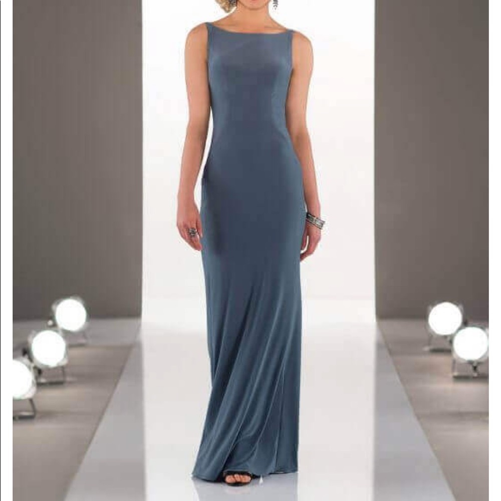 Sorella Vita dusty slate blue bridesmaid dress 0